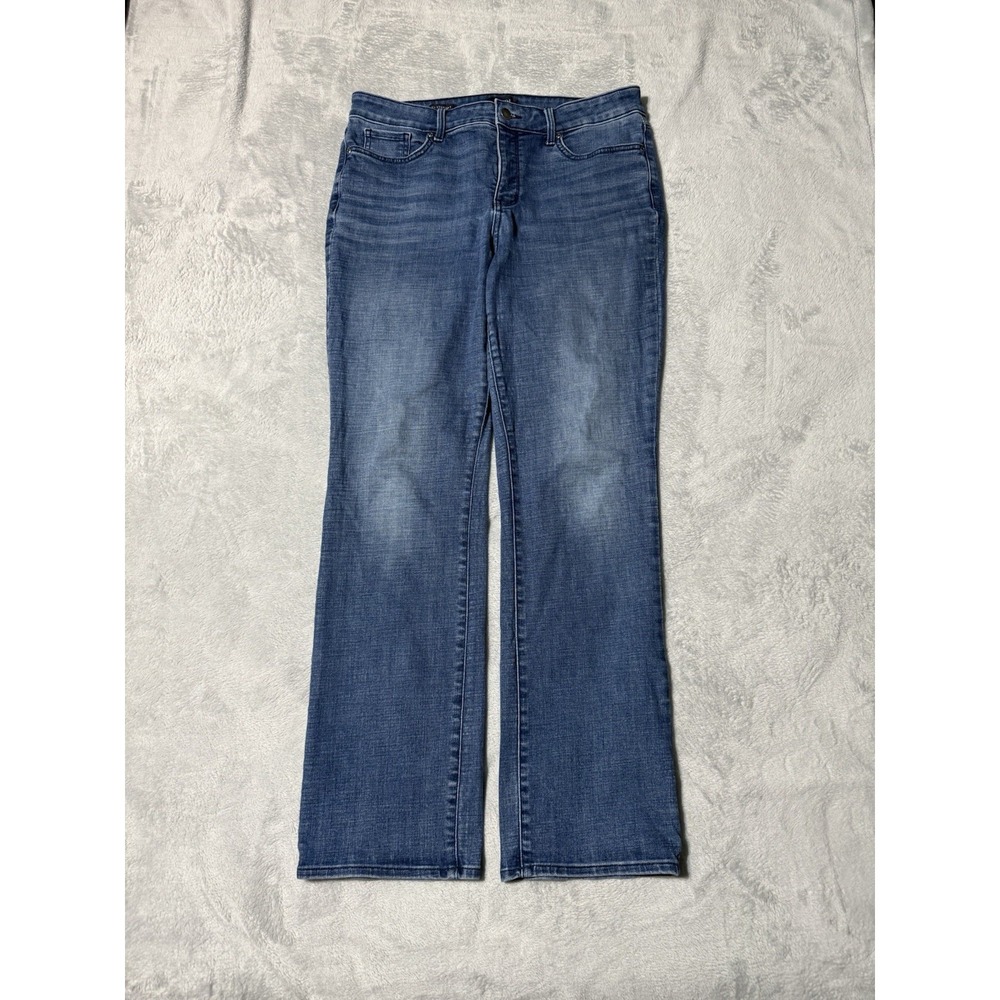 NYDJ Jeans Womens 12 Blue Marilyn Straight‎ Medium Wash Stretch Denim 33x30.5